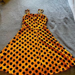 NWOT yellow polka dot dress pin up style